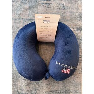New! US Polo Assn Travel Memory Foam Neck Pillow Blue